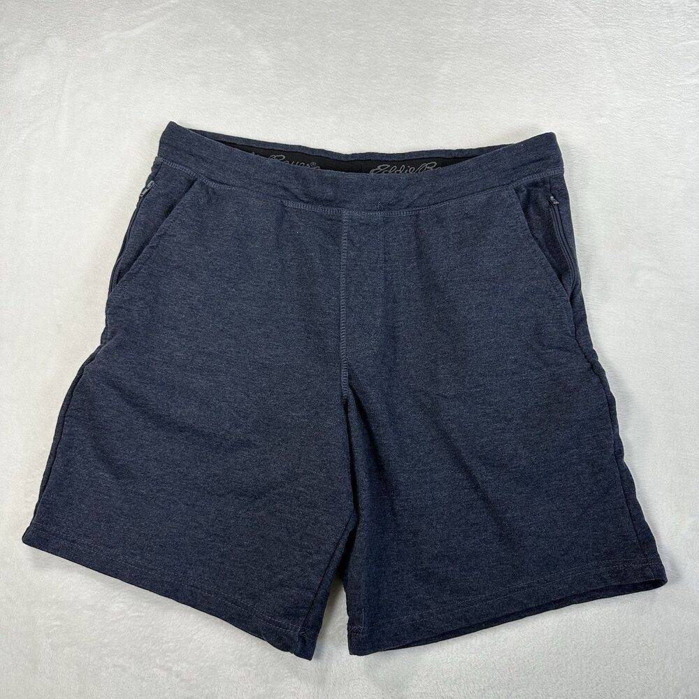 Eddie Bauer Lounge Shorts Men Large Blue Heather Drawstring Casual Comfort